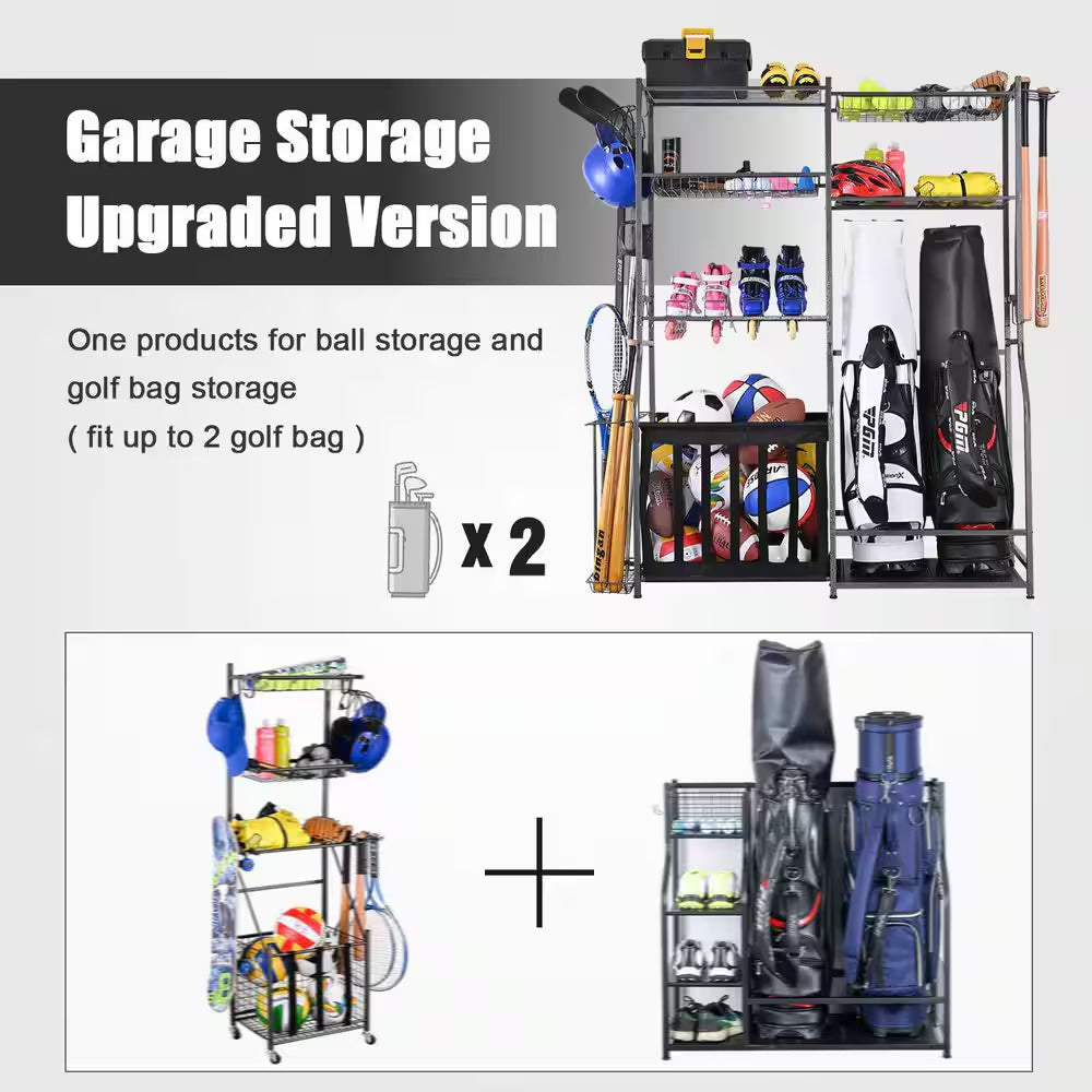 265 Lbs. Weight Capacity Sports Organizers Rack for Garage Storage