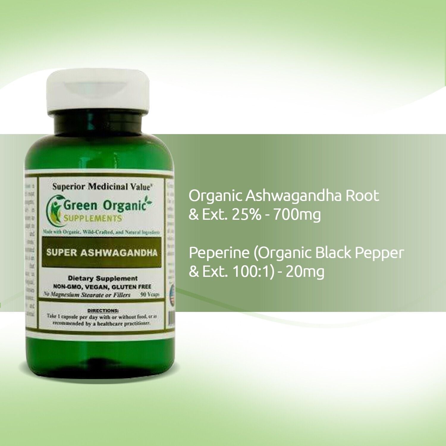 Green Organic Supplements' Ashwaganda
