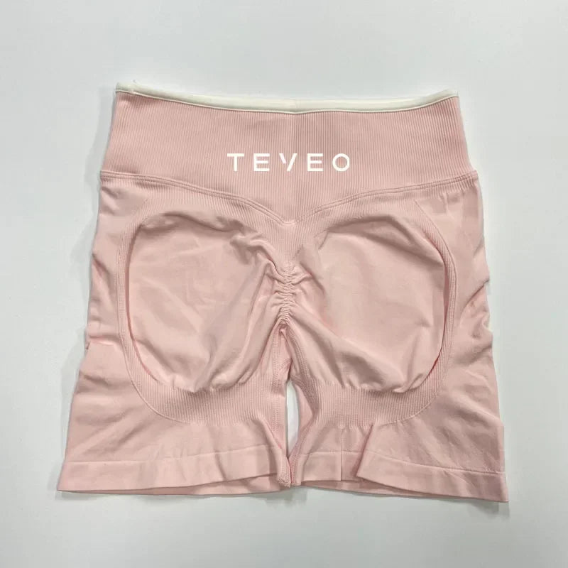 – Short De Yoga Pour Femmes, Pantalon De Sport Élastique, Fitness, Cyclisme, Sculpté, Froissé, Leggings Courts De Yoga