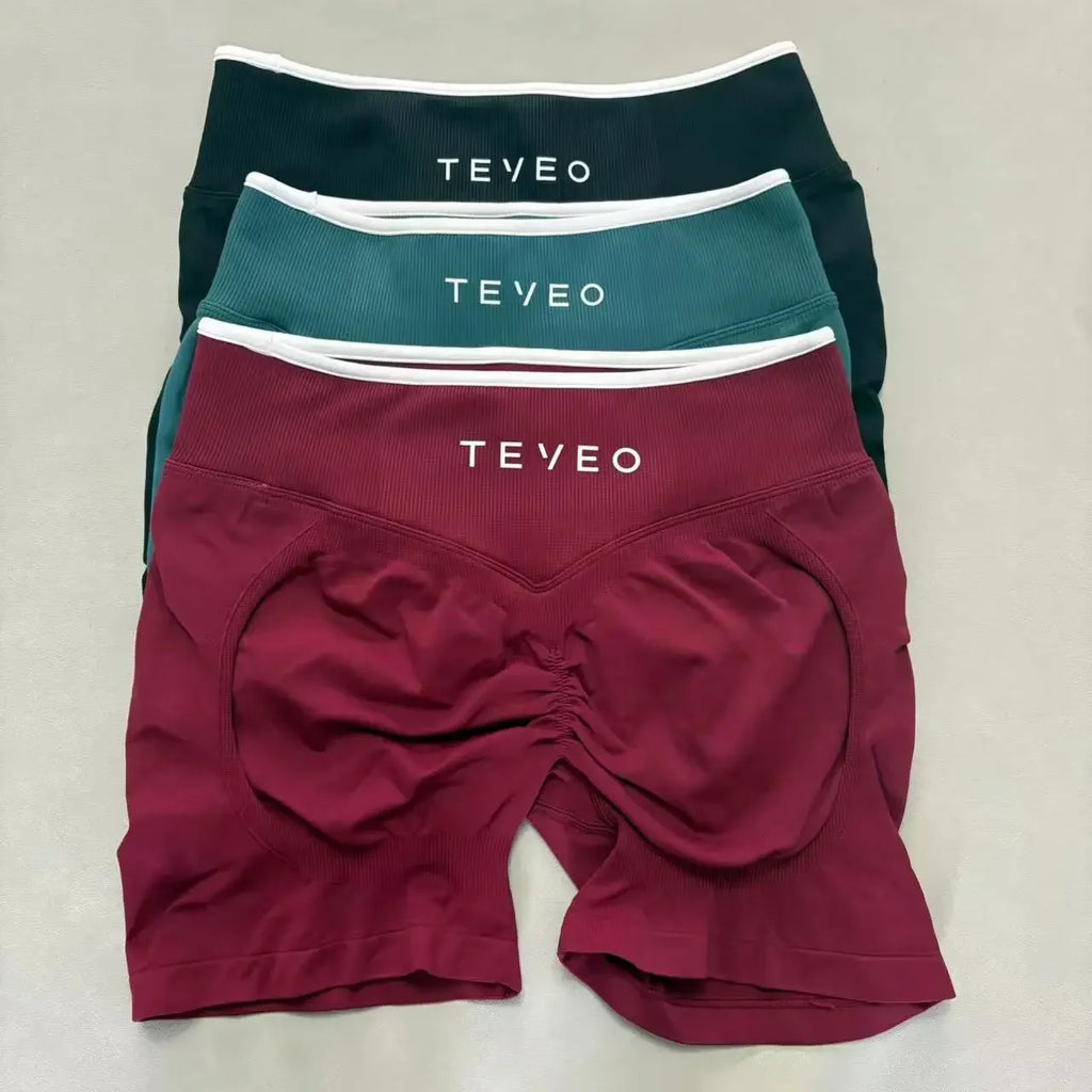– Short De Yoga Pour Femmes, Pantalon De Sport Élastique, Fitness, Cyclisme, Sculpté, Froissé, Leggings Courts De Yoga