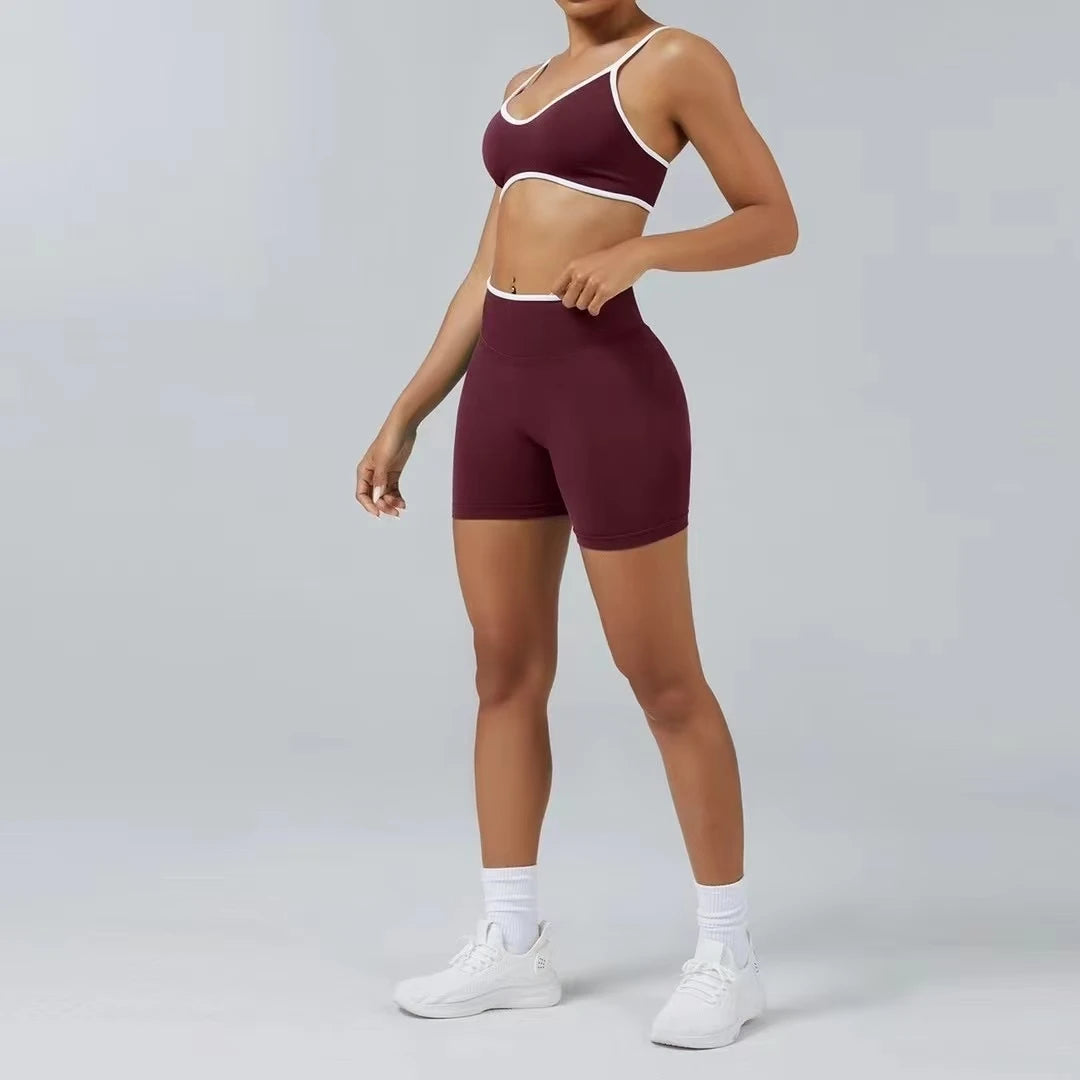 – Short De Yoga Pour Femmes, Pantalon De Sport Élastique, Fitness, Cyclisme, Sculpté, Froissé, Leggings Courts De Yoga