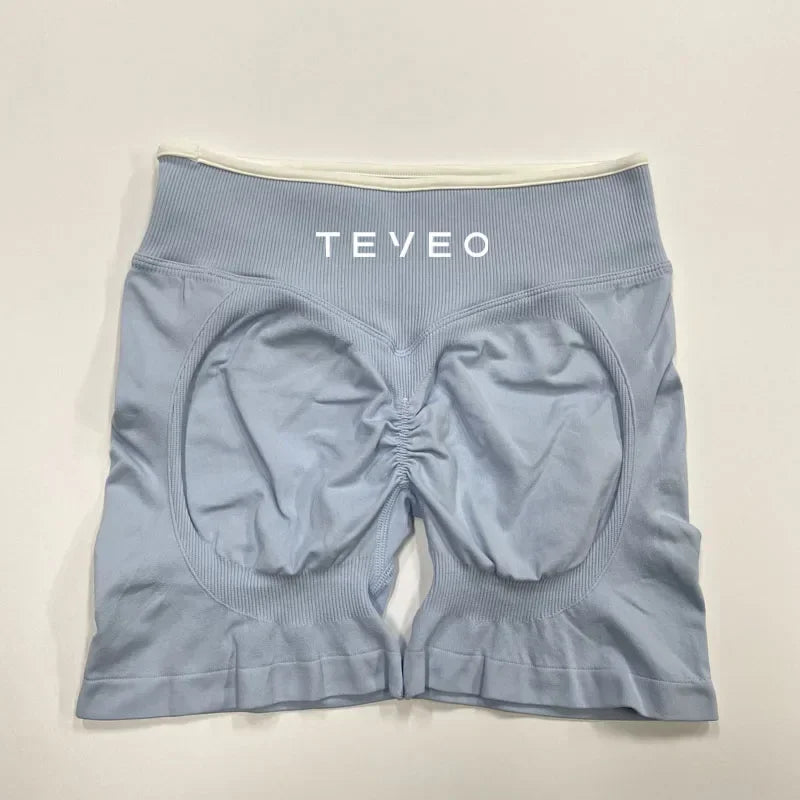 – Short De Yoga Pour Femmes, Pantalon De Sport Élastique, Fitness, Cyclisme, Sculpté, Froissé, Leggings Courts De Yoga